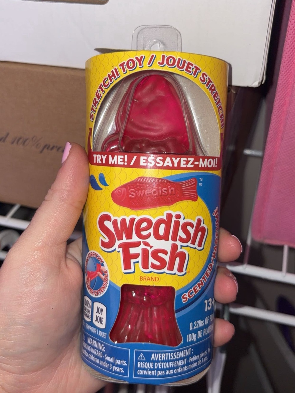New in box: Swedish fish scented squishy toy